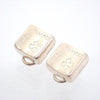 Authentic Vintage Chanel clip on earrings letter logo silver square