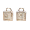 Authentic Vintage Chanel clip on earrings clover square Silver 925