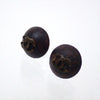 Authentic Vintage Chanel clip on earrings CC logo wooden brown round