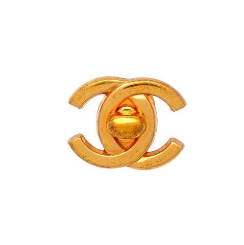 Authentic Vintage Chanel pin brooch double C turnlock CC logo