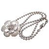Authentic Vintage Chanel necklace chain metal camellia flower