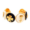Authentic Vintage Chanel cuff bracelet icon charm black white round