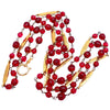 Authentic Vintage Chanel necklace red glass stone letter logo bar