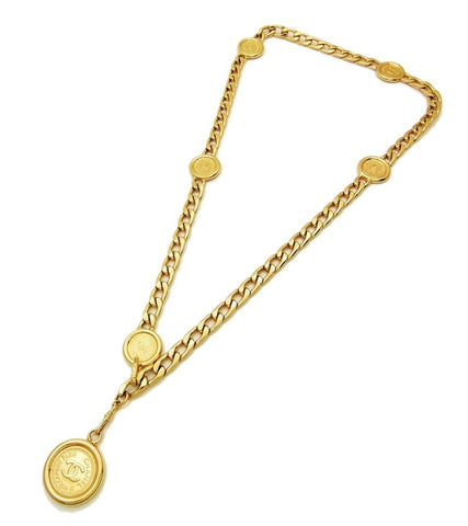Authentic vintage Chanel belt necklace chain cc medal pendant