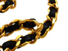 Vintage Chanel belt CC logo black fringe tassel