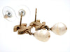 Auth Vintage Chanel stud earrings CC logo rhinestone faux pearl dangle