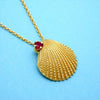 Tiffany & Co necklace chain Shell red ruby 18k Gold 750