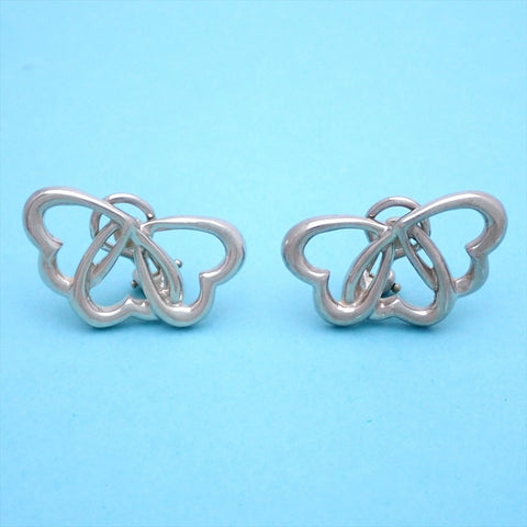 Tiffany & Co clip on earrings tripple heart Silver 925
