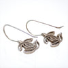 Auth Vintage Chanel stud earrings CC logo double C silver dangle