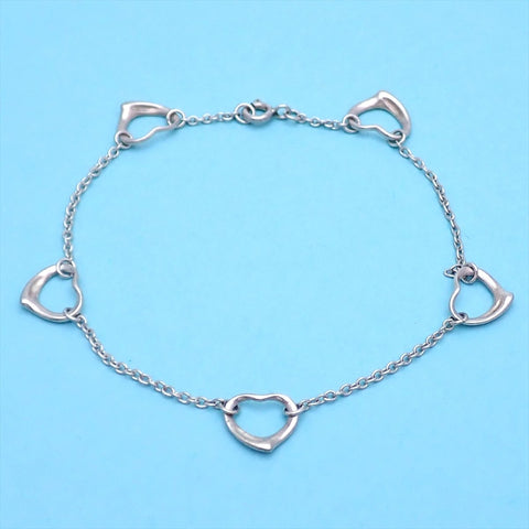 Tiffany & Co bracelet Elsa Peretti 5 open heart Silver 925