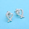 Tiffany & Co stud earrings Paloma Picasso loving heart ribbon Silver 925