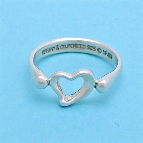 Tiffany & Co ring Elsa Peretti open heart Size 5.25 Silver 925