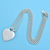 Tiffany & Co necklace ball chain letter logo heart dog tag Silver 925