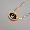 Authentic Vintage Christian Dior necklace chain logo CD rhinestone black
