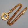 Authentic Vintage Givenchy necklace chain letter logo hoop rhinestone