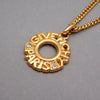Authentic Vintage Givenchy necklace chain letter logo hoop rhinestone
