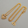 Authentic Vintage Christian Dior necklace chain CD heart rhinestone