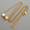 Authentic Vintage Christian Dior necklace chain CD logo cube rhinestone
