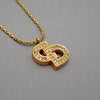 Authentic Vintage Christian Dior necklace chain CD letter logo rhinestone