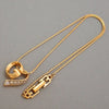 Authentic Vintage Givenchy necklace chain G logo heart rhinestone