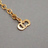 Authentic Vintage Christian Dior necklace chain CD logo round rhinestone