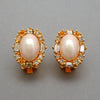 Authentic Vintage Christian Dior clip on earrings faux pearl rhinestone