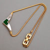 Authentic Vintage Givenchy necklace chain silver green heart