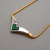 Authentic Vintage Givenchy necklace chain silver green heart