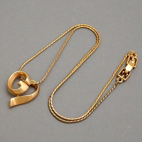 Authentic Vintage Givenchy necklace chain G logo heart