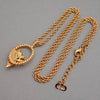 Authentic Vintage Christian Dior necklace chain leaves rope CD rhinestone