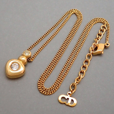 Authentic Vintage Christian Dior necklace chain drop CD rhinestone