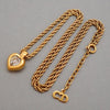 Authentic Vintage Christian Dior necklace chain heart CD rhinestone