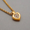 Authentic Vintage Christian Dior necklace chain heart CD rhinestone