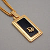 Authentic Vintage Christian Dior necklace chain logo plate CD hook black