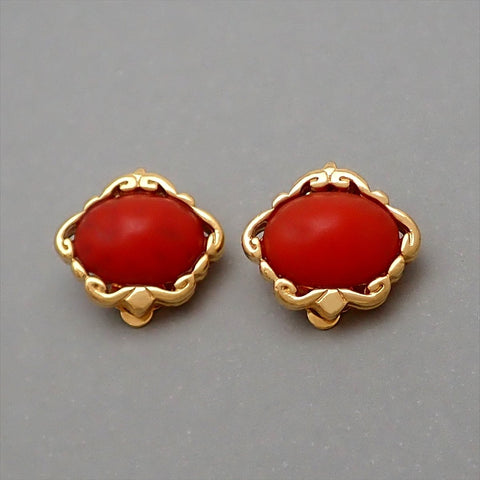 Authentic Vintage Givenchy earrings red stone