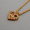 Authentic Vintage Christian Dior necklace chain heart CD logo rhinestone