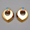 Authentic Vintage Givenchy clip on earrings light blue rhinestone
