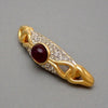 Authentic Vintage Givenchy pin brooch red stone rhinestone