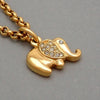 Authentic Vintage Christian Dior necklace chain elephant CD rhinestone
