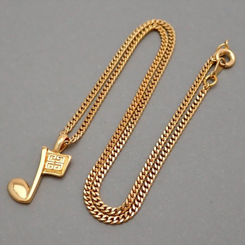Authentic Vintage Givenchy necklace chain note 4G logo
