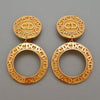Authentic Vintage Christian Dior clip on earrings CD logo hoop large