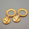 Authentic Vintage Christian Dior clip on earrings CD logo hoop large