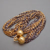 Authentic Vintage Christian Dior necklace ball chain beads metalic