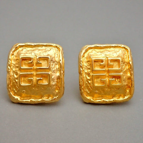 Authentic Vintage Givenchy clip on earrings 4G logo large