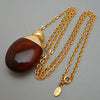 Authentic Vintage Givenchy necklace chain 4G logo Perfume bottle brown