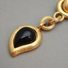 Authentic Vintage Givenchy necklace chain drop black stone