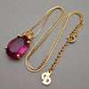 Authentic Vintage Christian Dior necklace chain purple stone CD