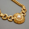 Authentic Vintage Givenchy necklace chain 2G logo faux pearl large