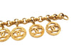 Authentic Vintage Chanel cuff bracelet bangle 6 gold CC medal charms