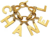 Authentic Vintage Chanel cuff bracelet bangle gold huge logo chain